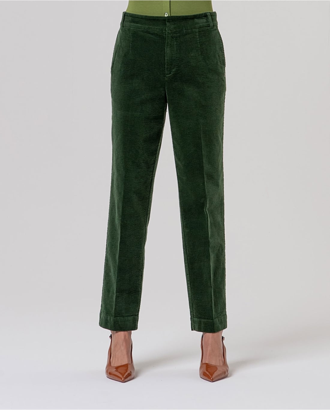 SURKANA - Pantalone chino in velluto kaki