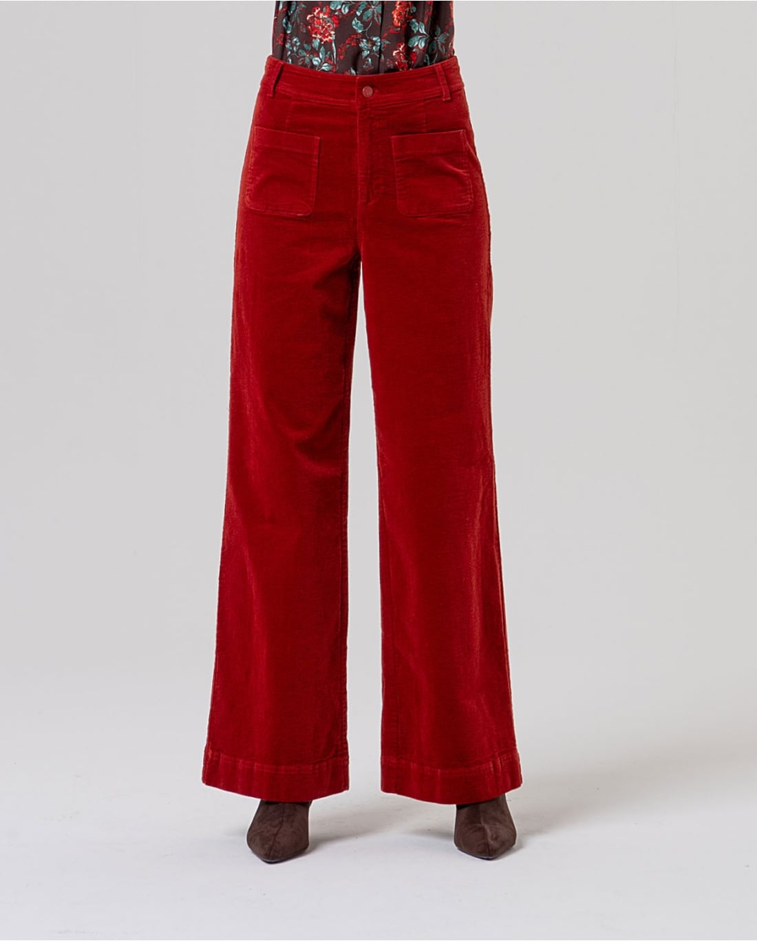 SURKANA - Pantalone in velluto rosso