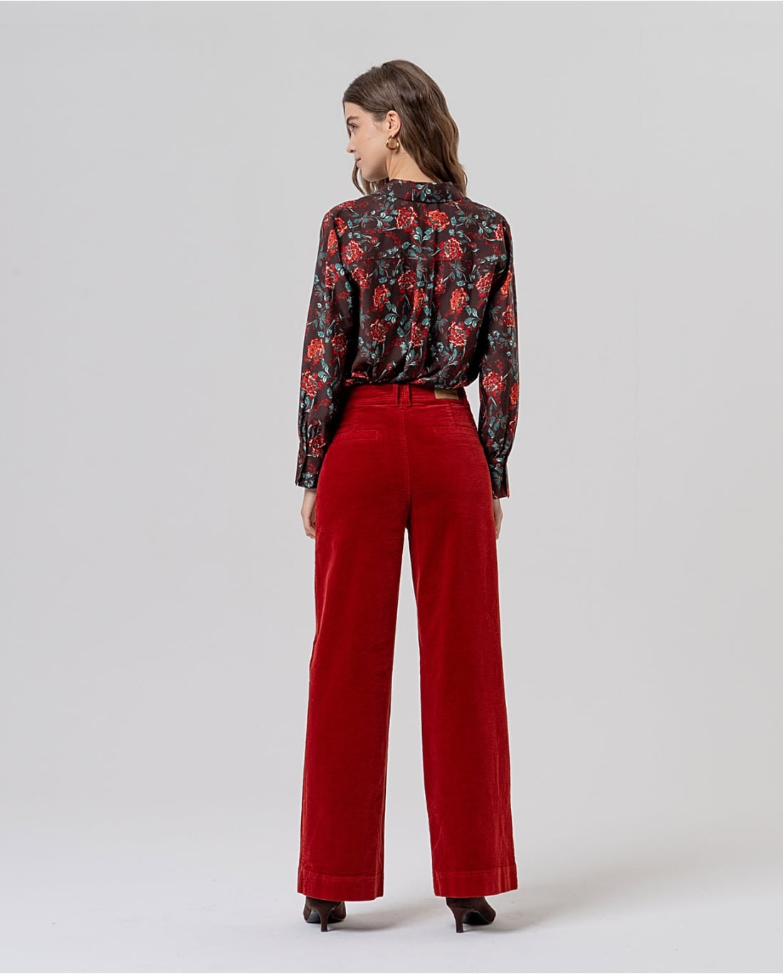 SURKANA - Pantalone in velluto rosso