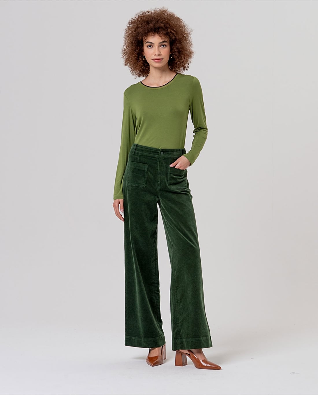 SURKANA - Pantalone in velluto kaki