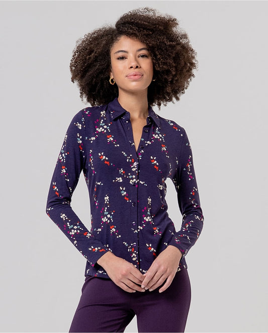 SURKANA - Camicia a fiori Porpora