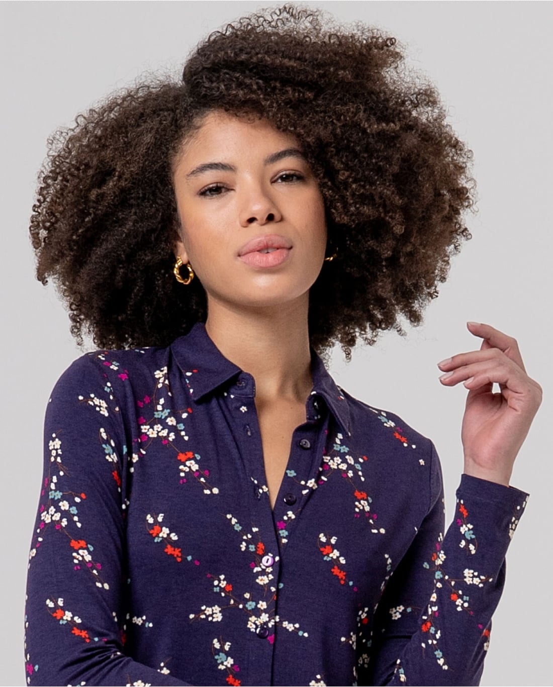 SURKANA - Camicia a fiori Porpora