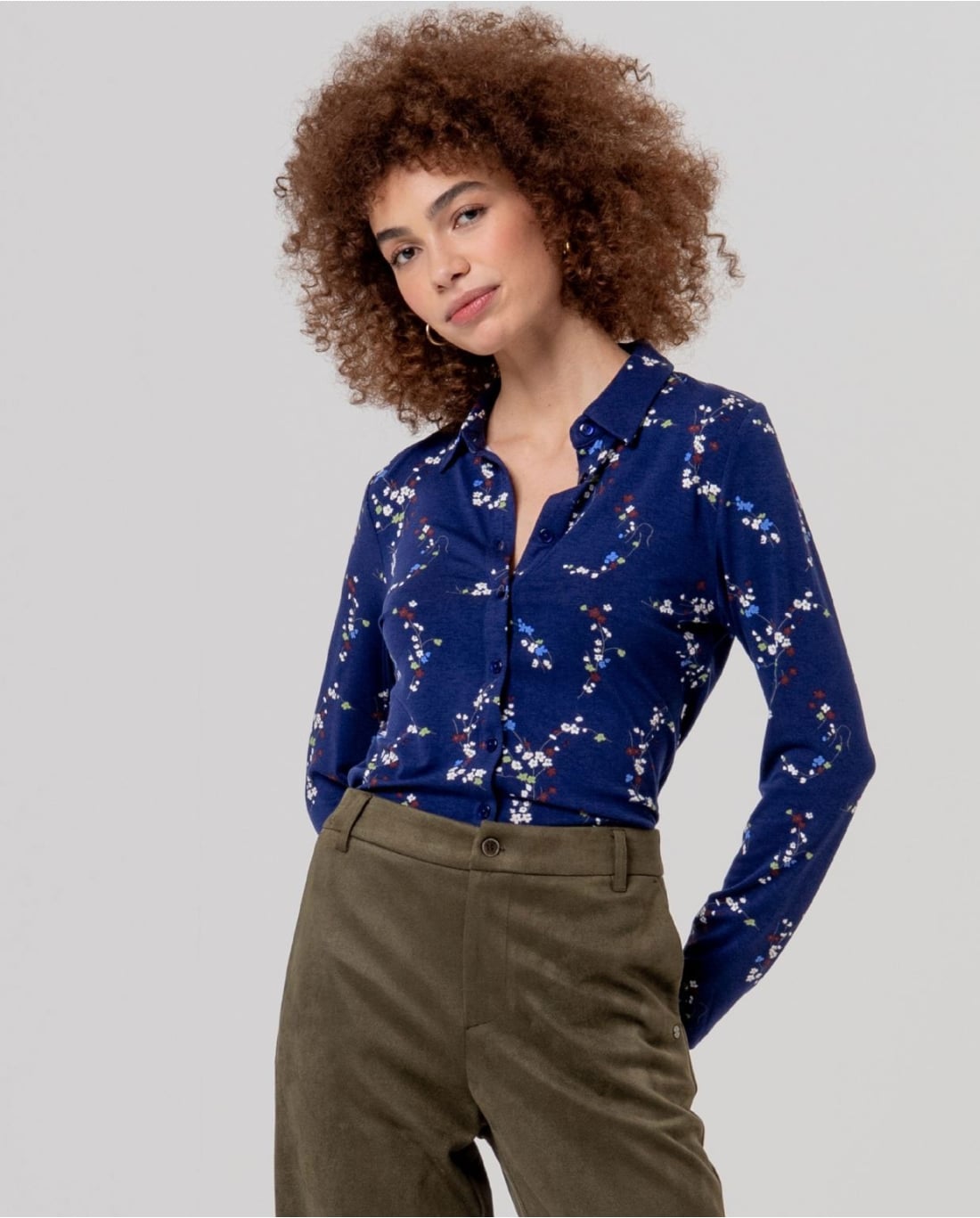 SURKANA - Camicia a fiori Marino