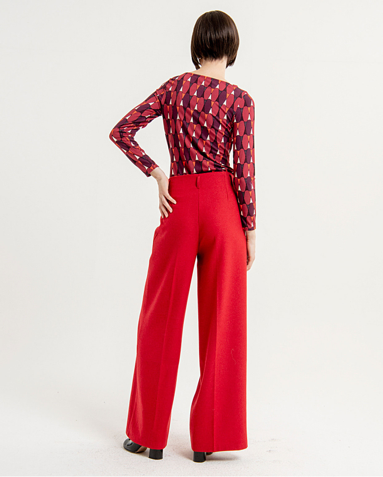 SURKANA - Pantalone palazzo, Rosso