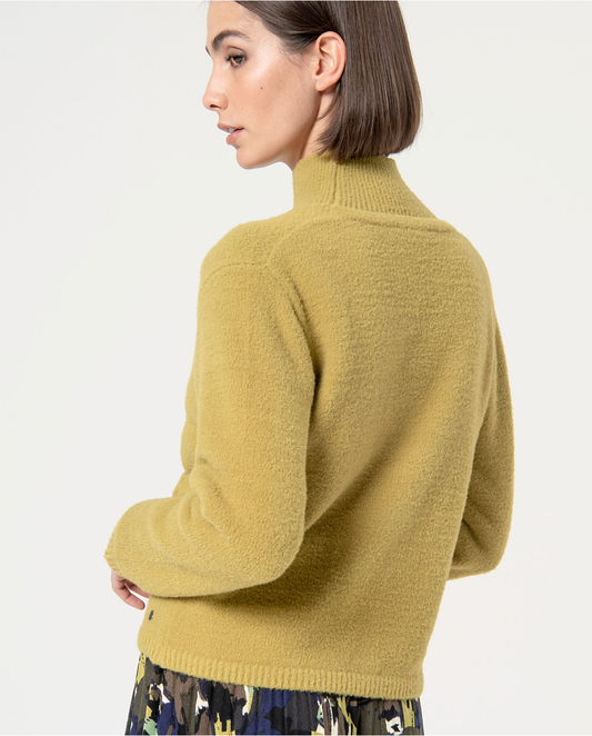 SURKANA - Cardigan corto in maglia spessa, Verde