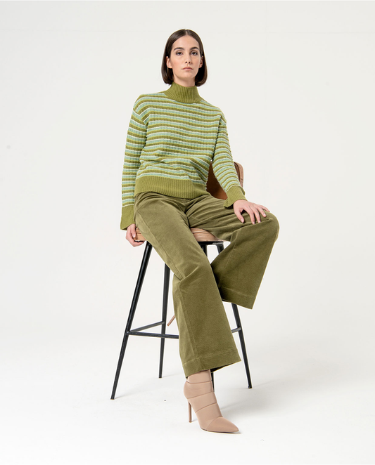 SURKANA - Pantalone wide leg in velluto, Verde