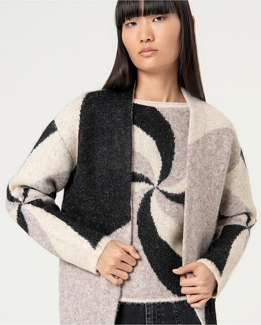 SURKANA - Cappotto in jaquard, Nero