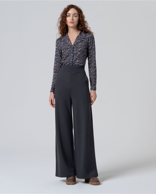 SURKANA - Pantalone morbido con dettaglio in vita, Grigio Scuro