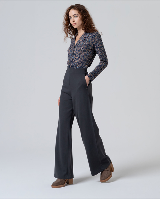 SURKANA - Pantalone morbido con dettaglio in vita, Grigio Scuro