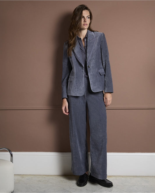 SURKANA - Blazer in velluto, Grigio