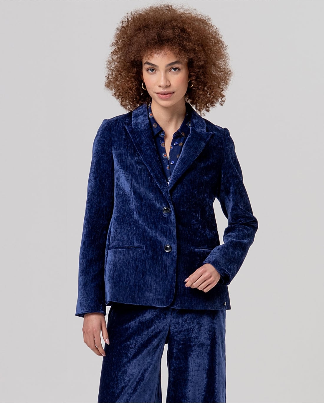 SURKANA - Blazer in velluto blu