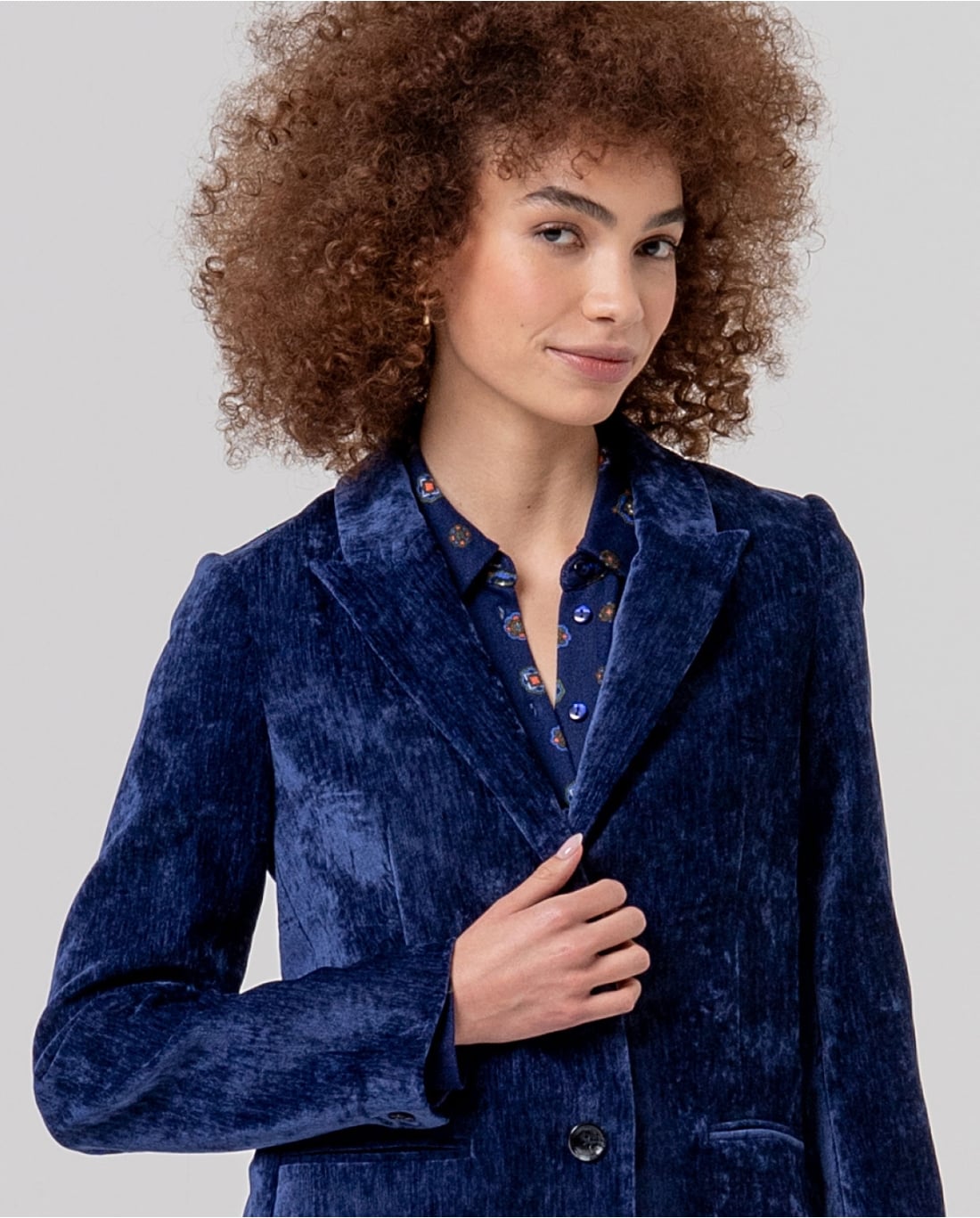 SURKANA - Blazer in velluto blu