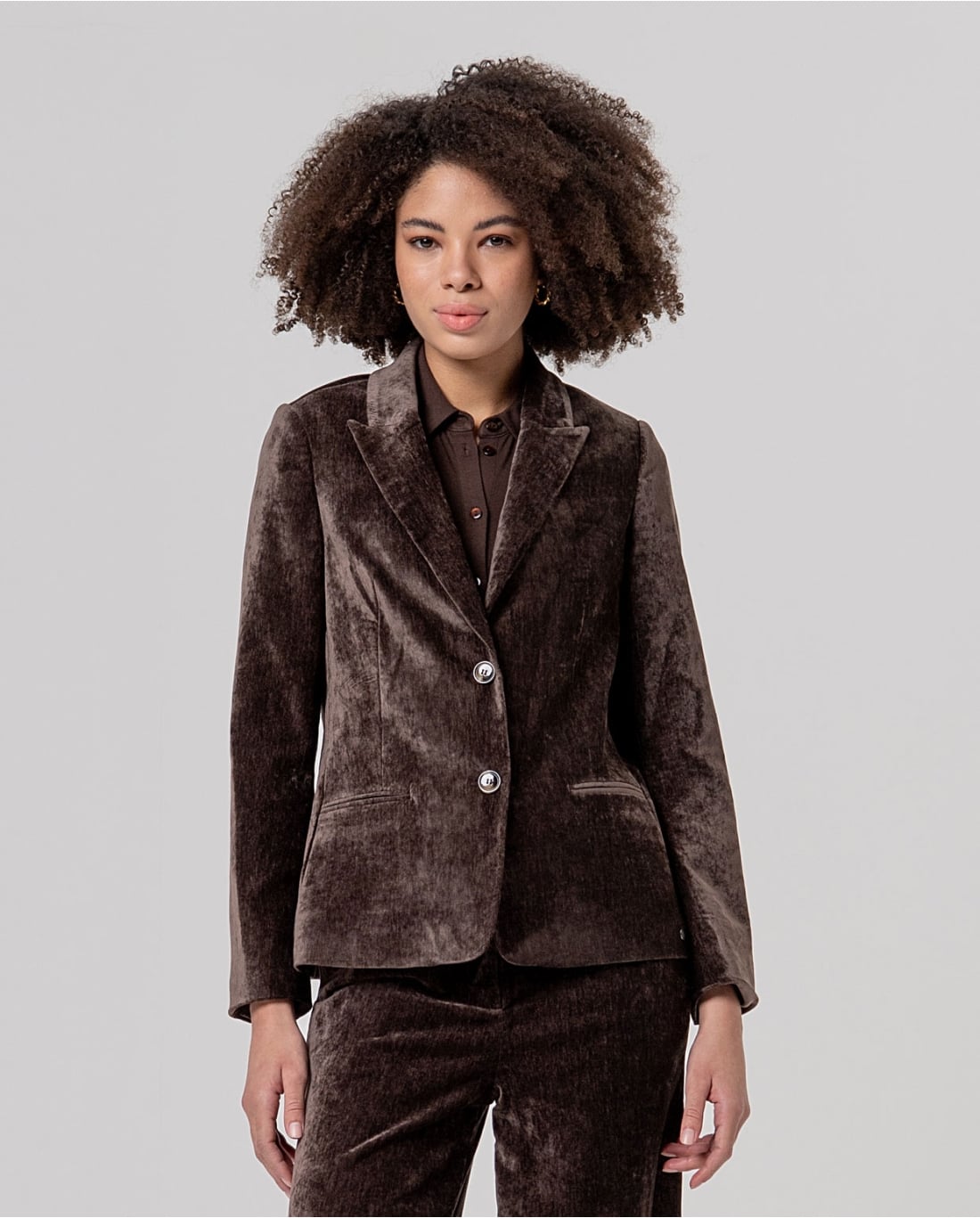 SURKANA - Blazer in velluto cioccolato