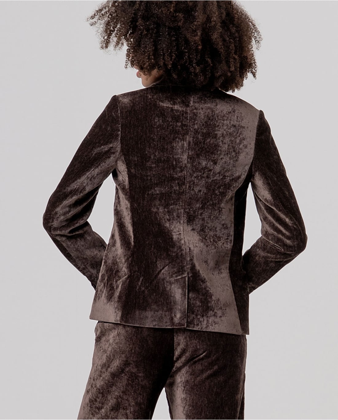 SURKANA - Blazer in velluto cioccolato