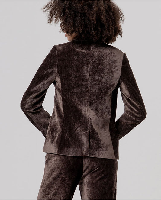 SURKANA - Blazer in velluto cioccolato