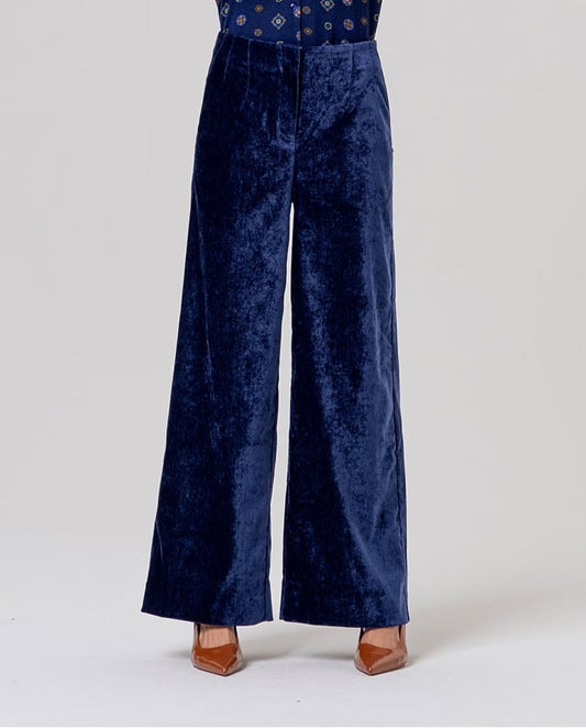 SURKANA - Pantalone in velluto blu