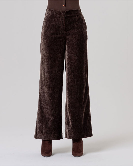 SURKANA - Pantalone in velluto cioccolato
