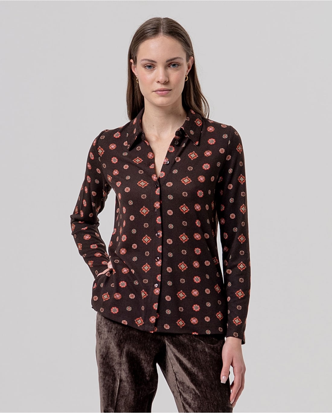 SURKANA - Camicia stampa Cioccolato