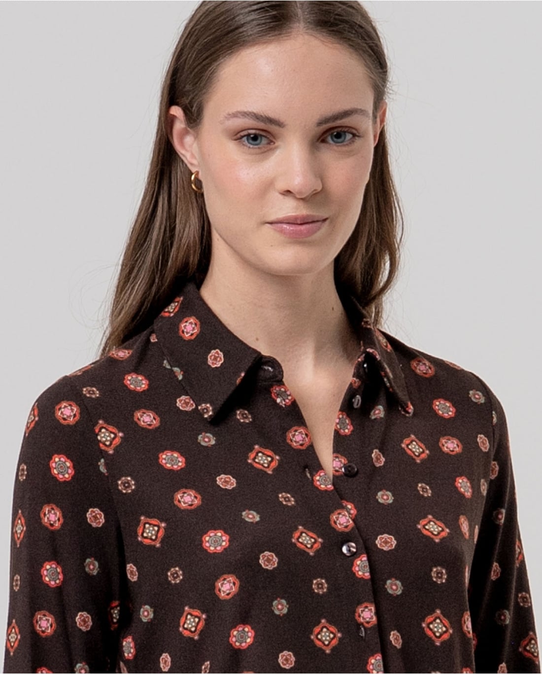 SURKANA - Camicia stampa Cioccolato