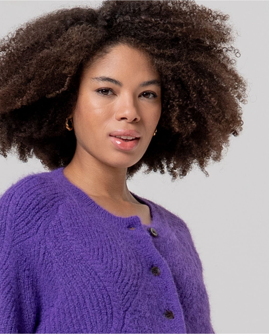 SURKANA - Cardigan con trecce, Porpora