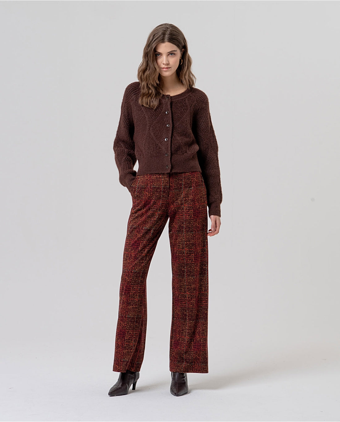 SURKANA - Cardigan con trecce, Cioccolato
