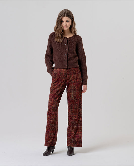SURKANA - Cardigan con trecce, Cioccolato