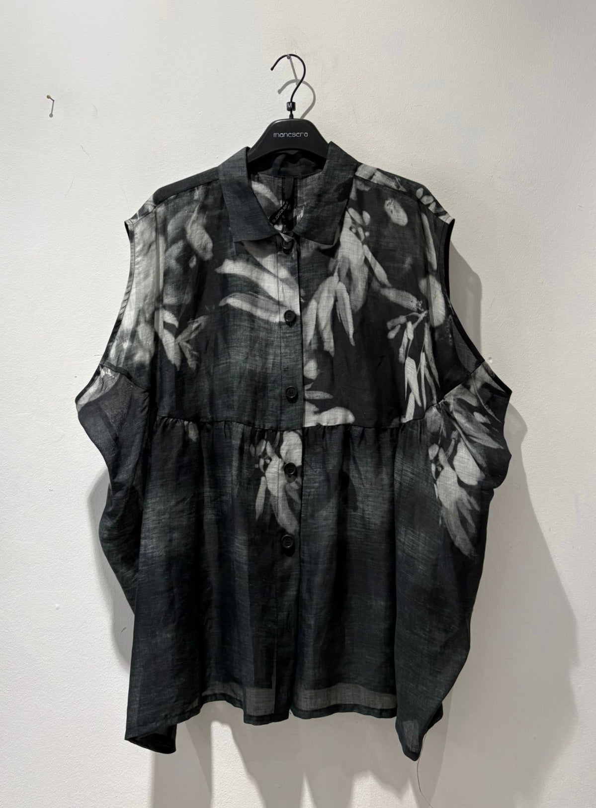 MANESERA - Camicia stampa floreale, Nero