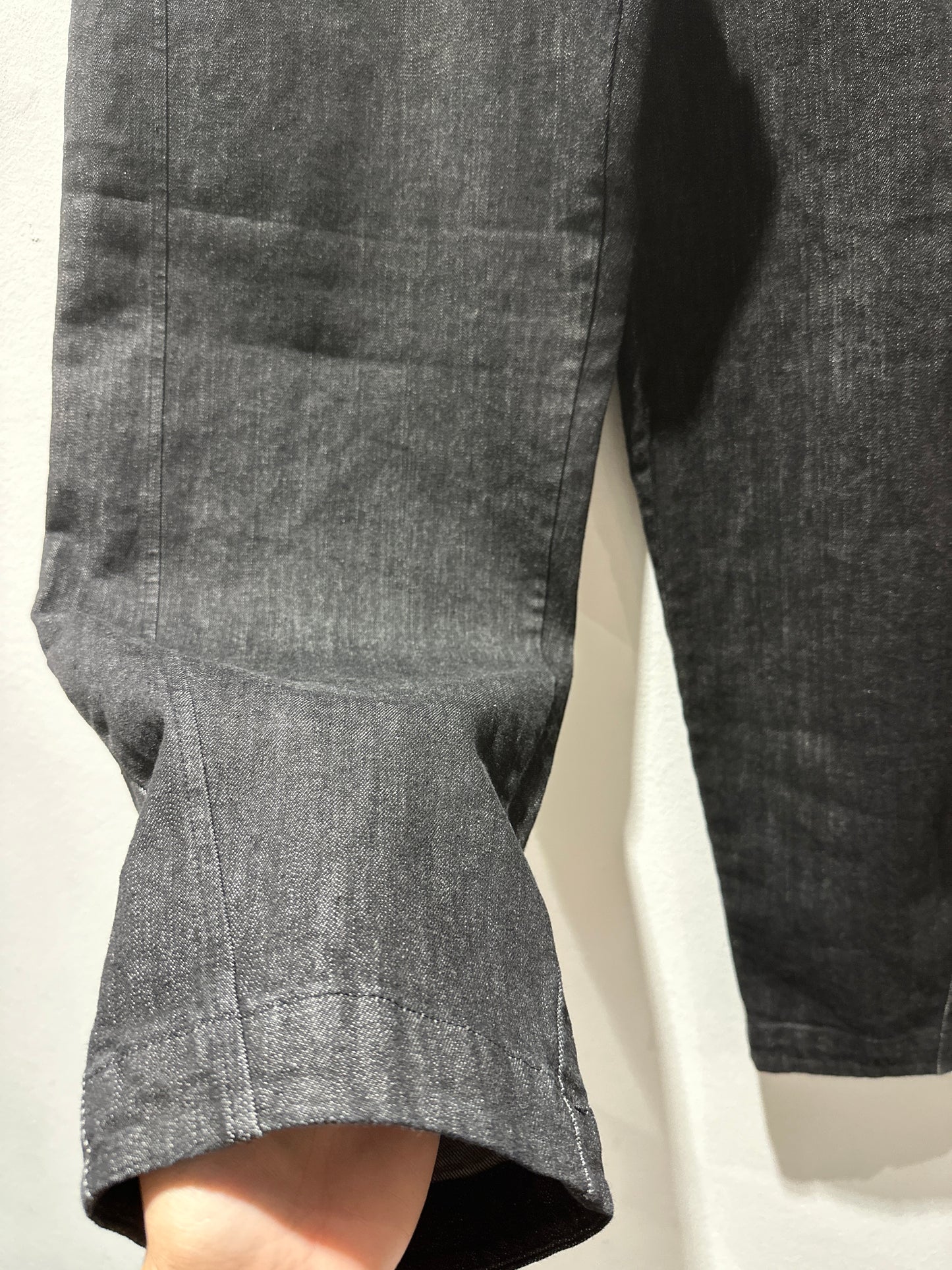 ThiPo - Pantalone denim curva, Nero