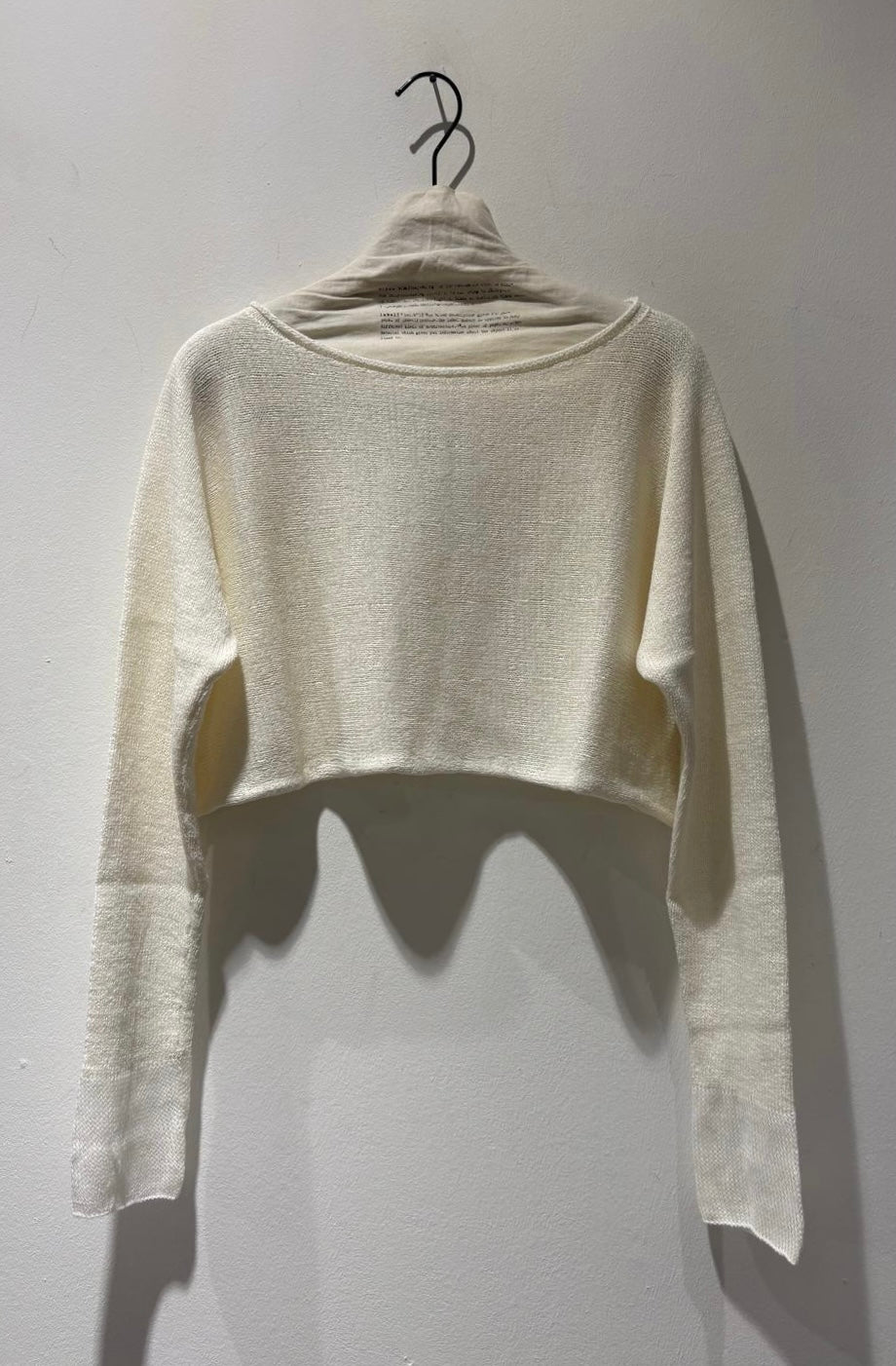 RUNDHOLZ - Pullover corto misto lino, Offwhite