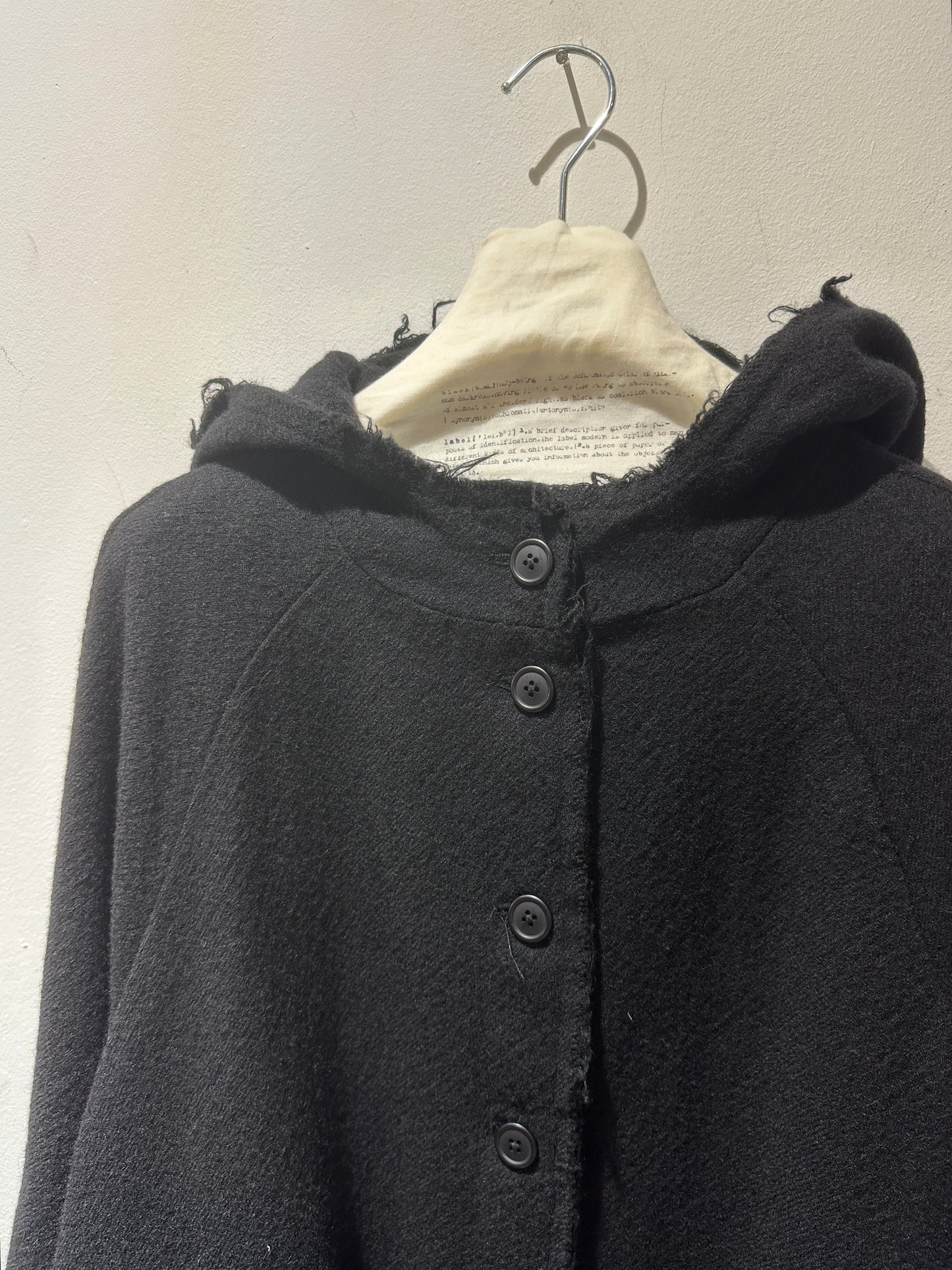 RUNDHOLZ - Cappotto in lana con cappuccio, Black