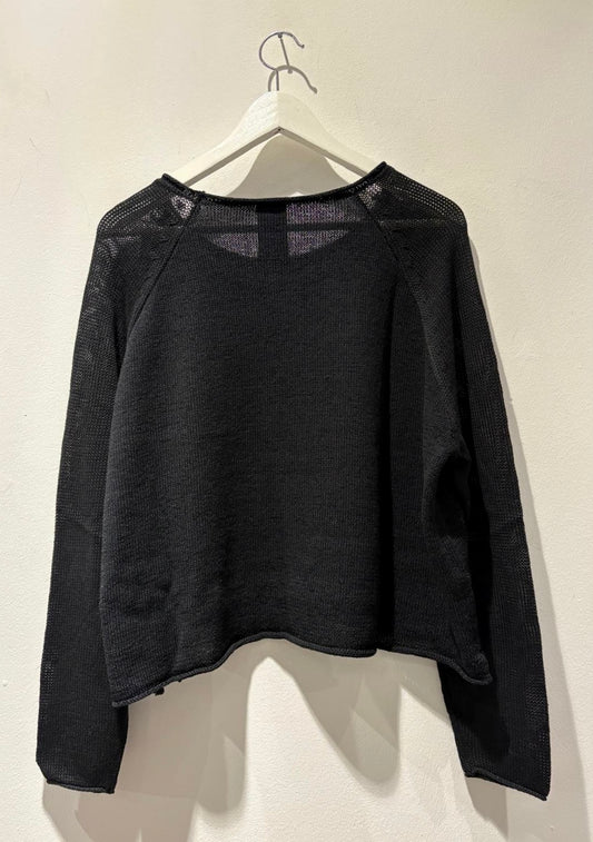 RUNDHOLZ - Pullover misto lino, Black