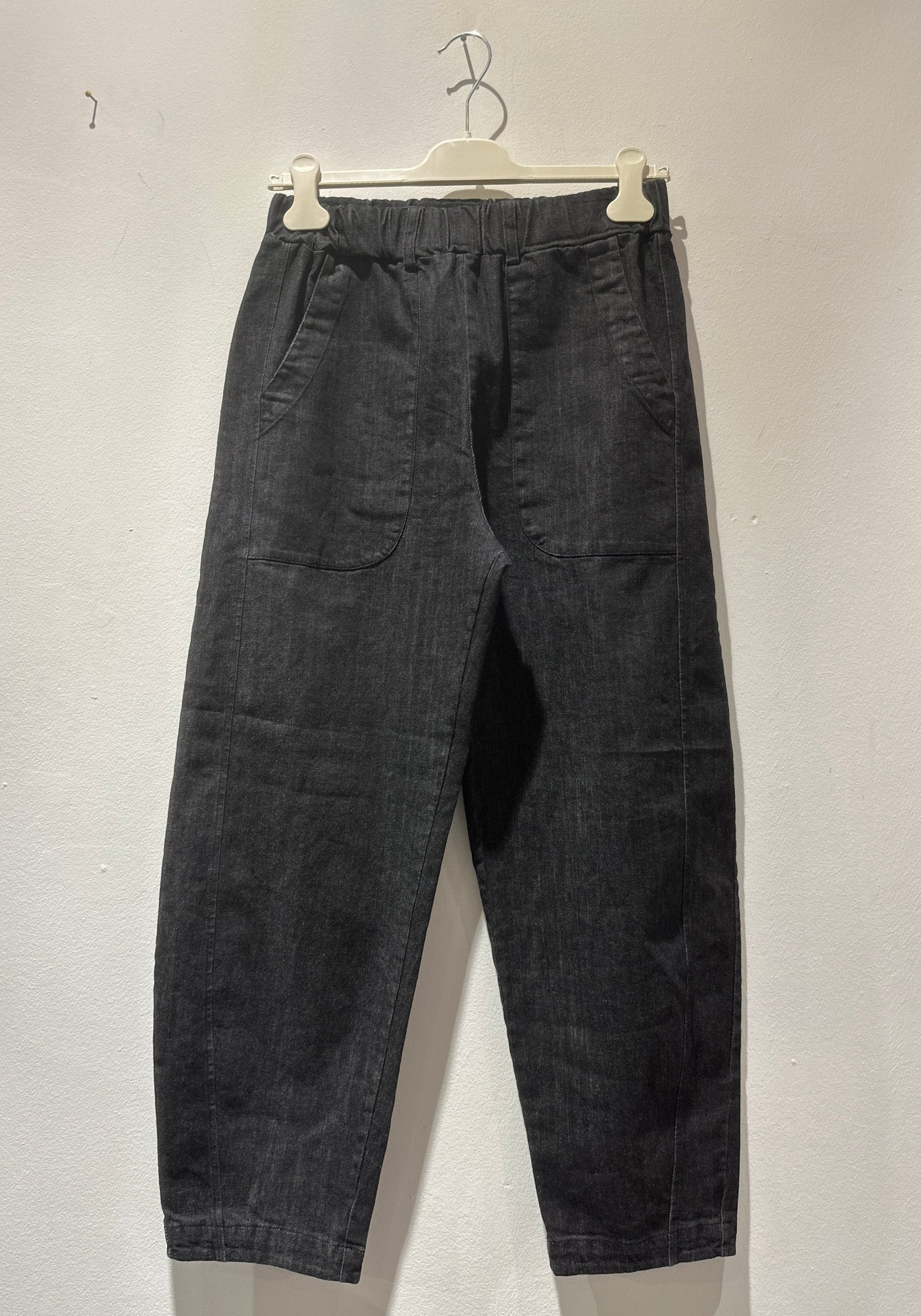 ThiPo - Pantalone denim curva, Nero