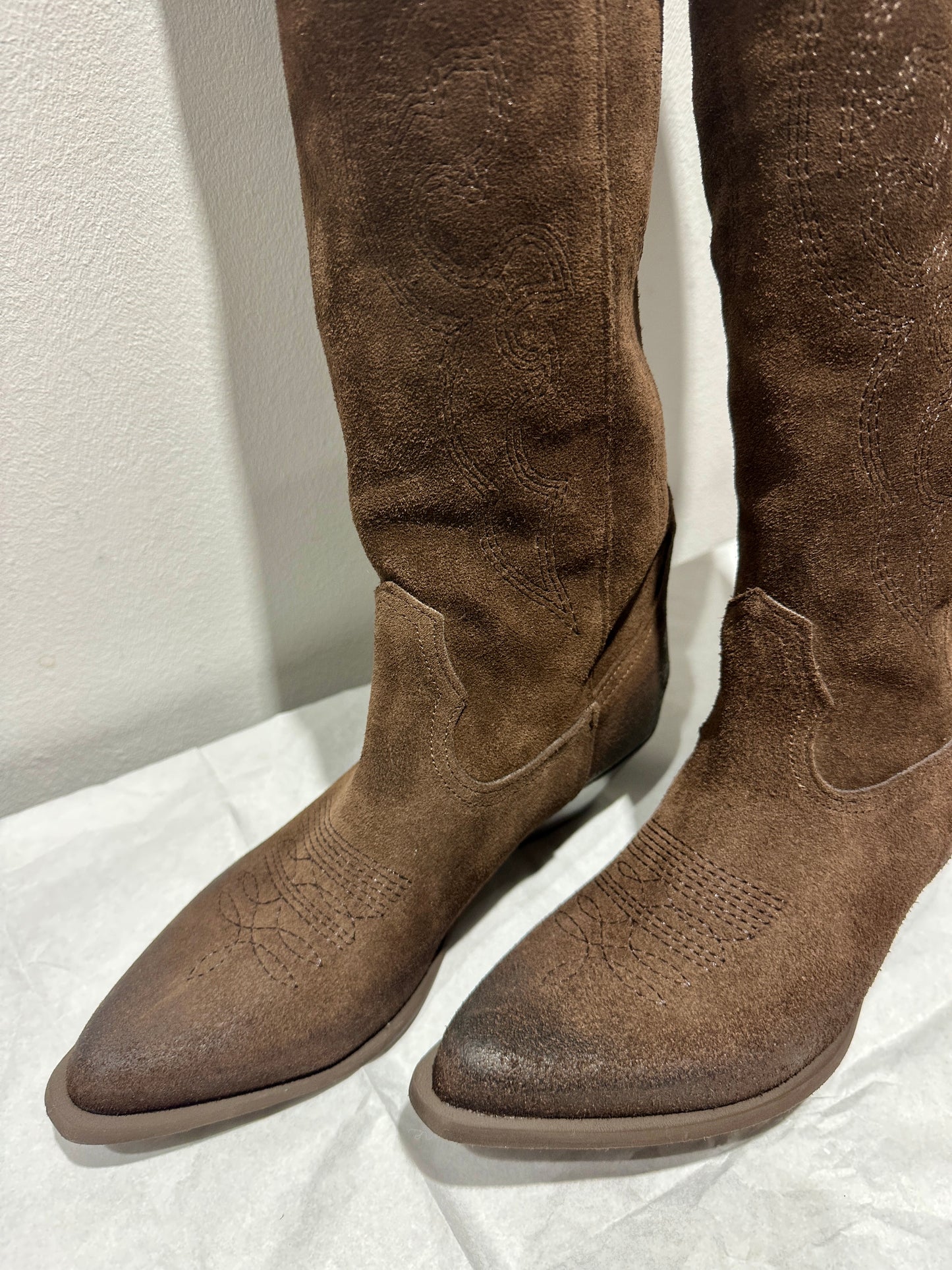 SUSY MIX - Stivale alto in pelle scamosciato, Beige