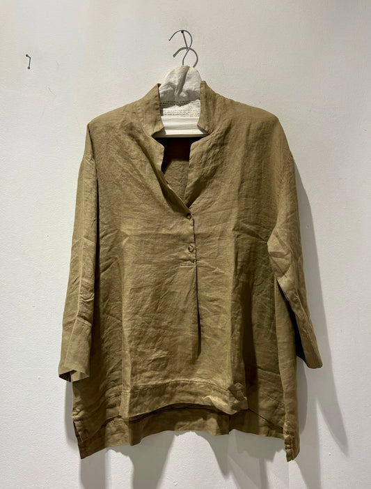 MAMA B - Blusa Ottobre L in lino, Cumino