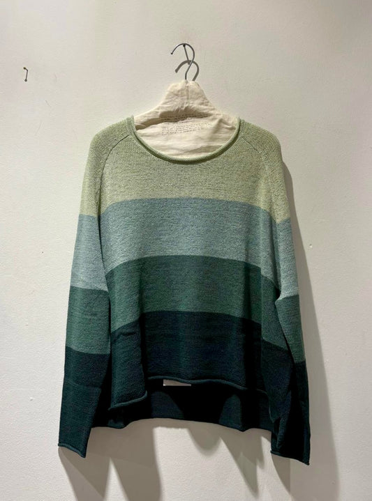 RUNDHOLZ - Pullover misto lino, Rainforest