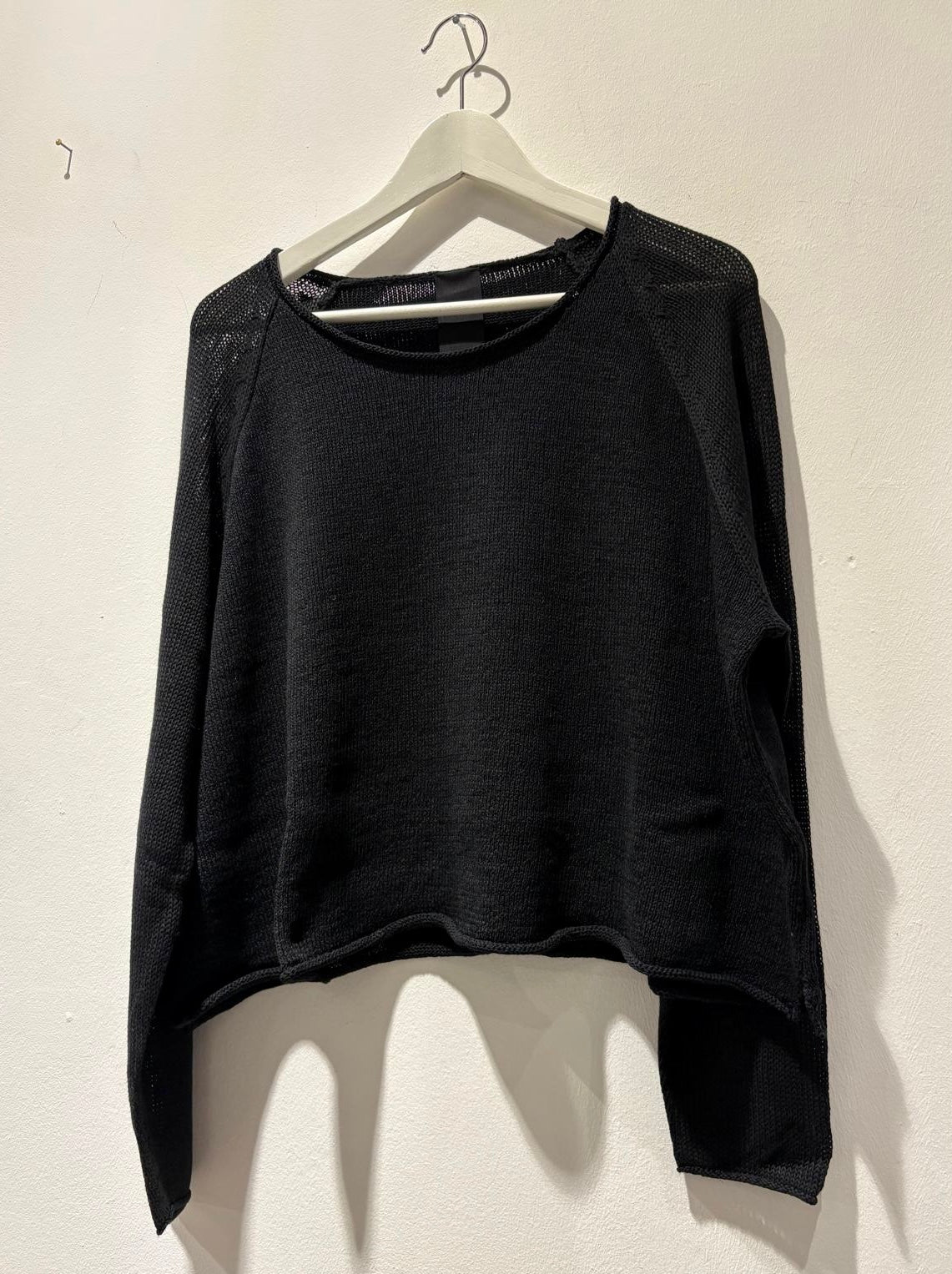 RUNDHOLZ - Pullover misto lino, Black