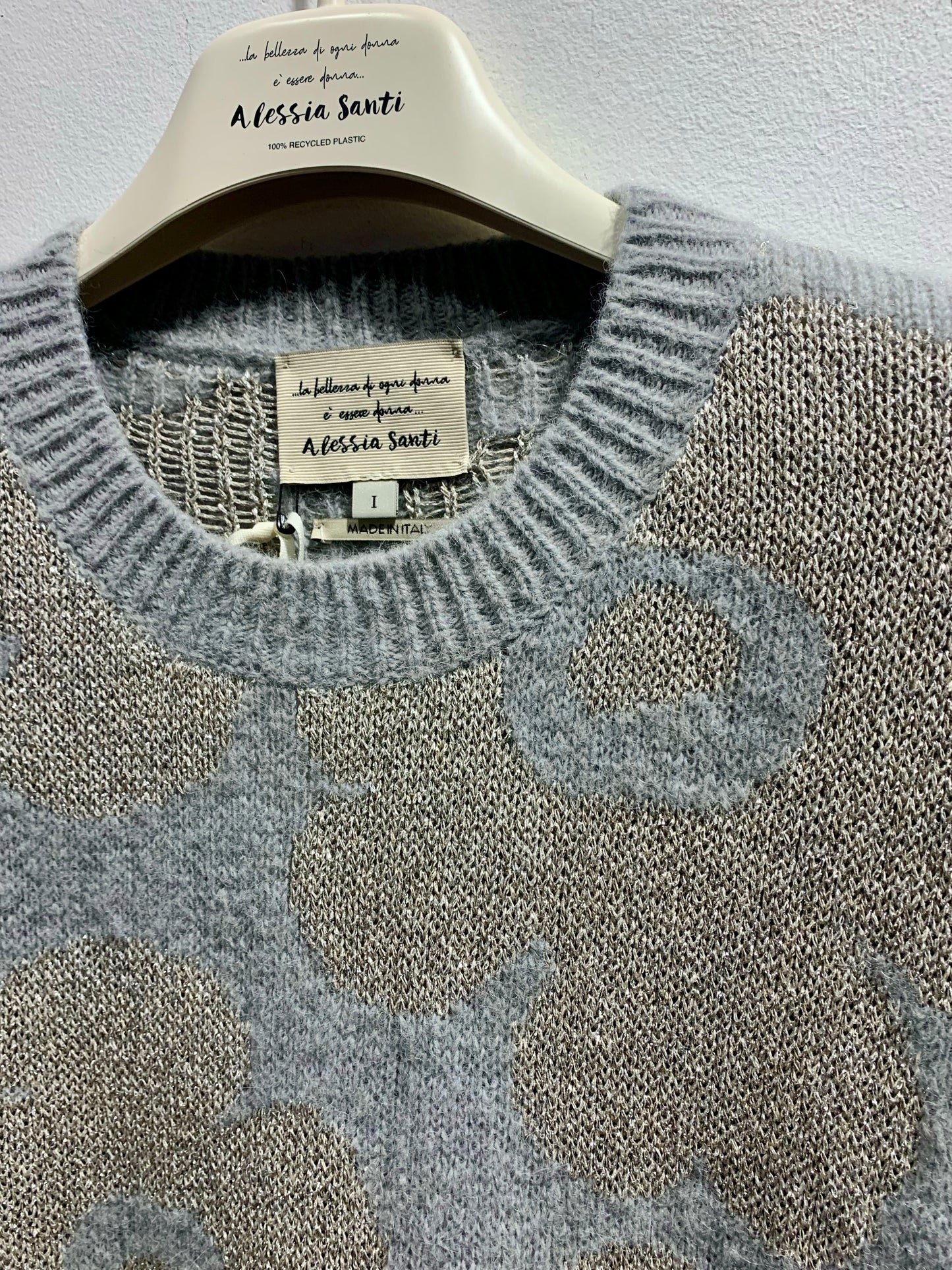 ALESSIA SANTI - Maglia con inserti in lurex, Grigio