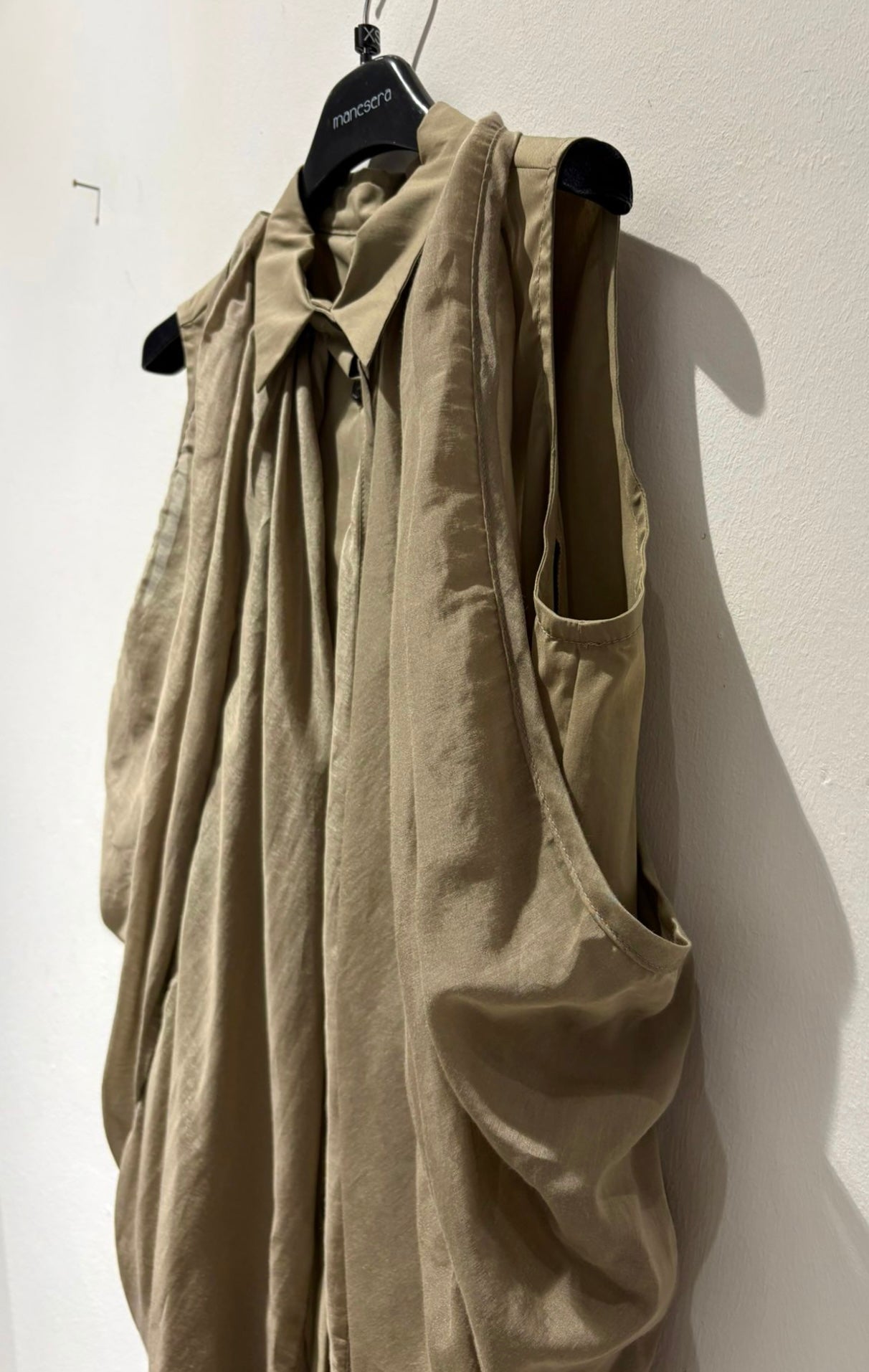 MANESERA - Camicia drappeggiata, Kaki