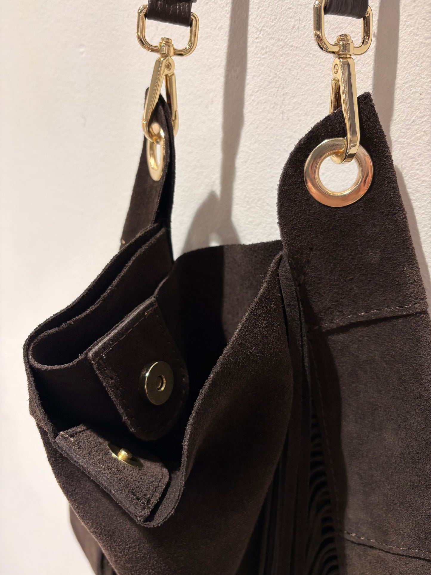 SUSY MIX - Shopper con frange, Marrone