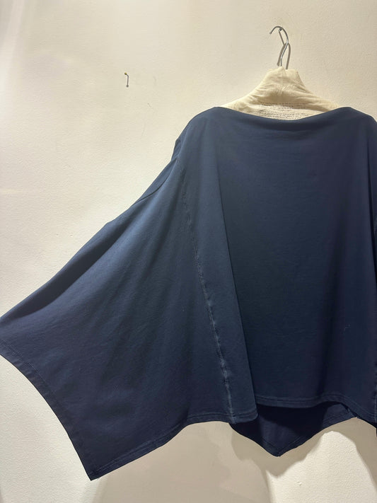 JM Design - Maglia over con collo a cratere, Blu