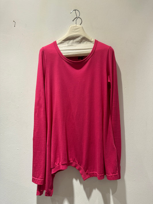 RUNDHOLZ - T-shirt svasata, Fucsia