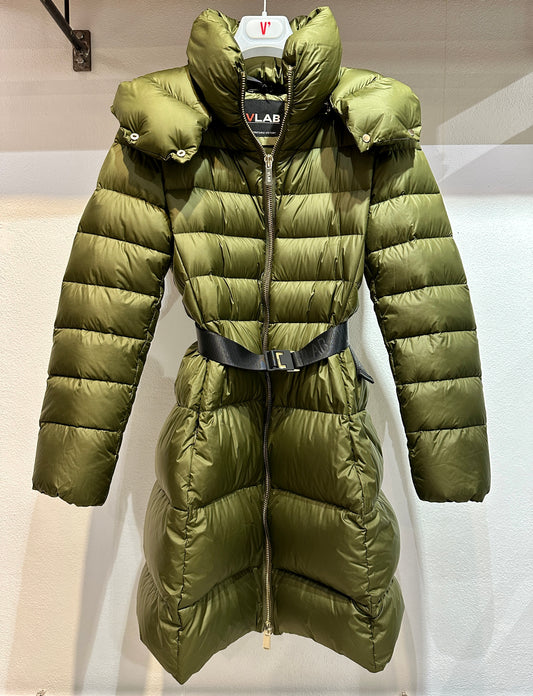 VLAB - Piumino con cintura, Verde