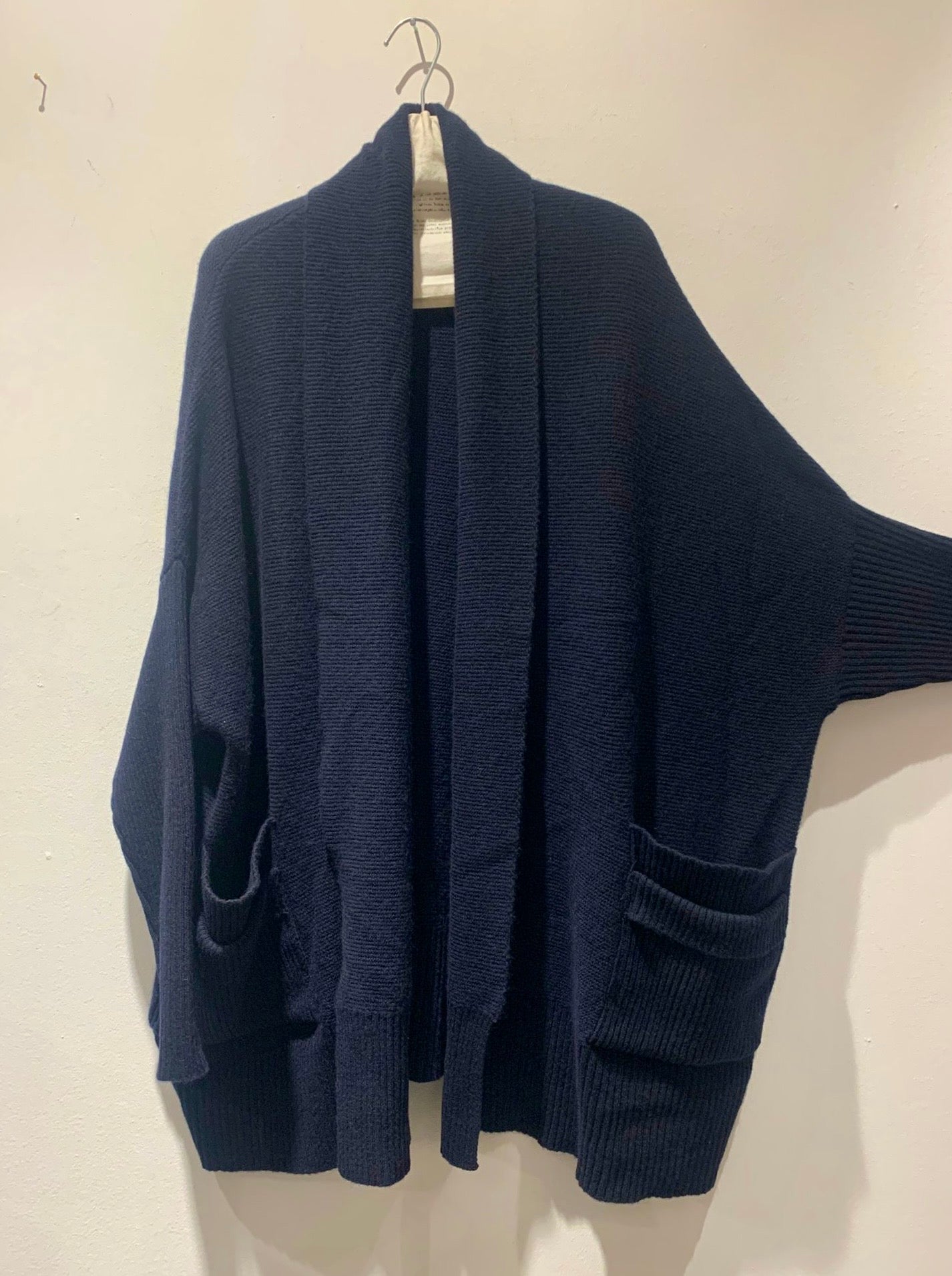 KNIT KNIT - Cardigan oversize misto lana, Navy