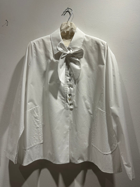 TADASHI - Camicia con fiocco, Bianco