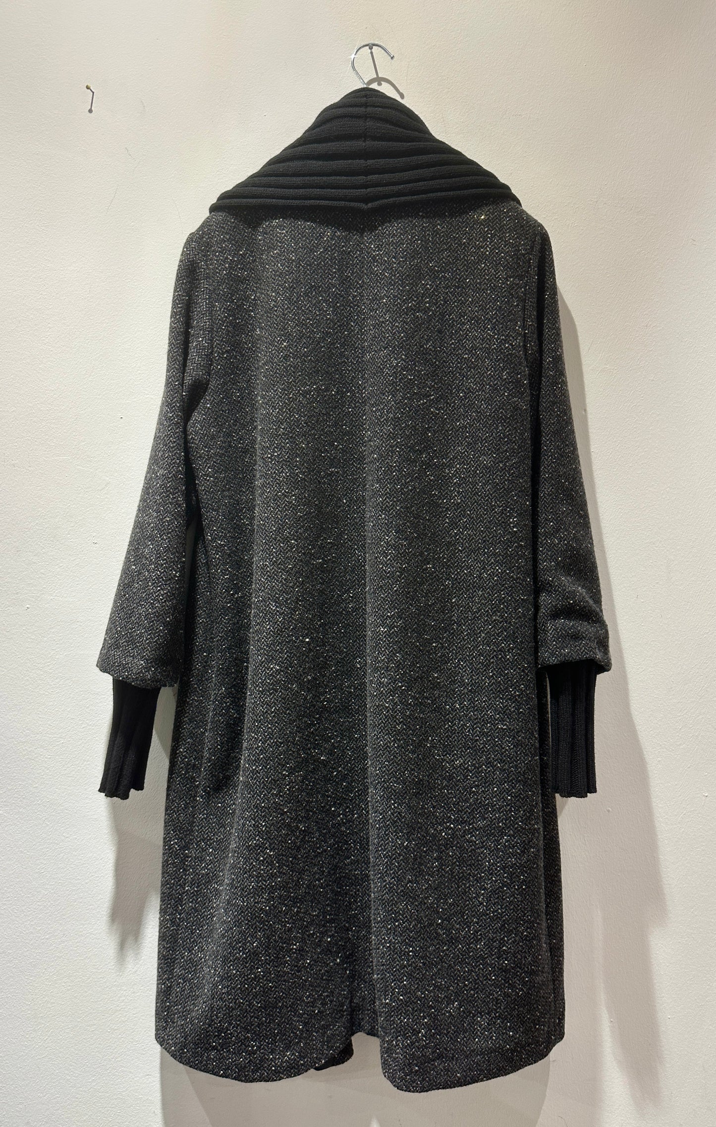 ALESSIA SANTI - Cappotto lungo misto lana, Nero