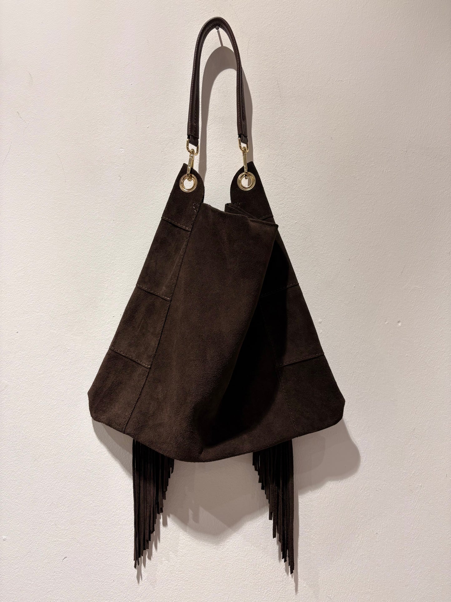 SUSY MIX - Shopper con frange, Marrone