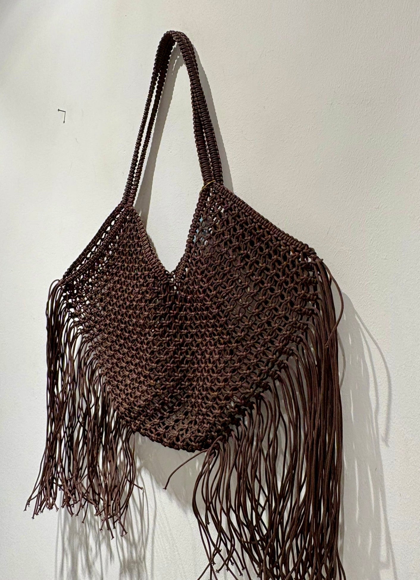 SHUIA SHUIA - Borsa crochet Mouna, Marrone