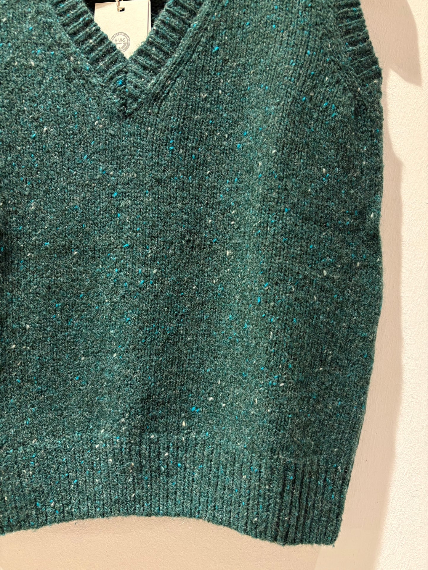 YERSE - Gilet misto lana merino, Verde Mélange