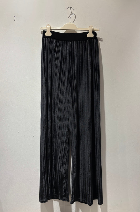 SUSY MIX - Pantalone palazzo a coste, Nero