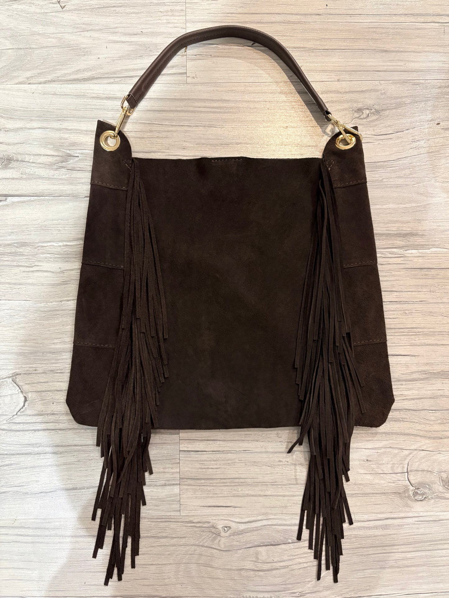 SUSY MIX - Shopper con frange, Marrone